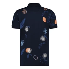 A Fish Named Fred Heren Polo Print Blauw dessin