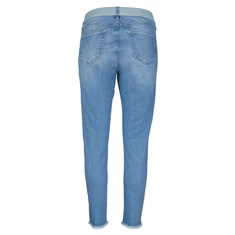 Angels Dames Jeans OSFA Crop Fringe Bleached blue denim