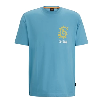 Boss Heren T-shirt Te_Coral 10189487 01 Bleu