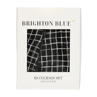 Brighton Blue Boxershort check 2 Zwart dessin