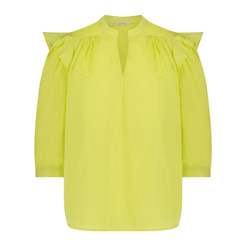 Circle of Trust Dames blouse met roezel km Lime