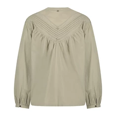 Circle of Trust Dames blouse met vhals kant detail Khakigroen