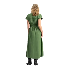 FLOREZ Dames mide jurk in groen Olijf