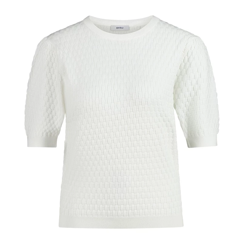 Gardeur Collectie Dames pull km fancy knit Off-white