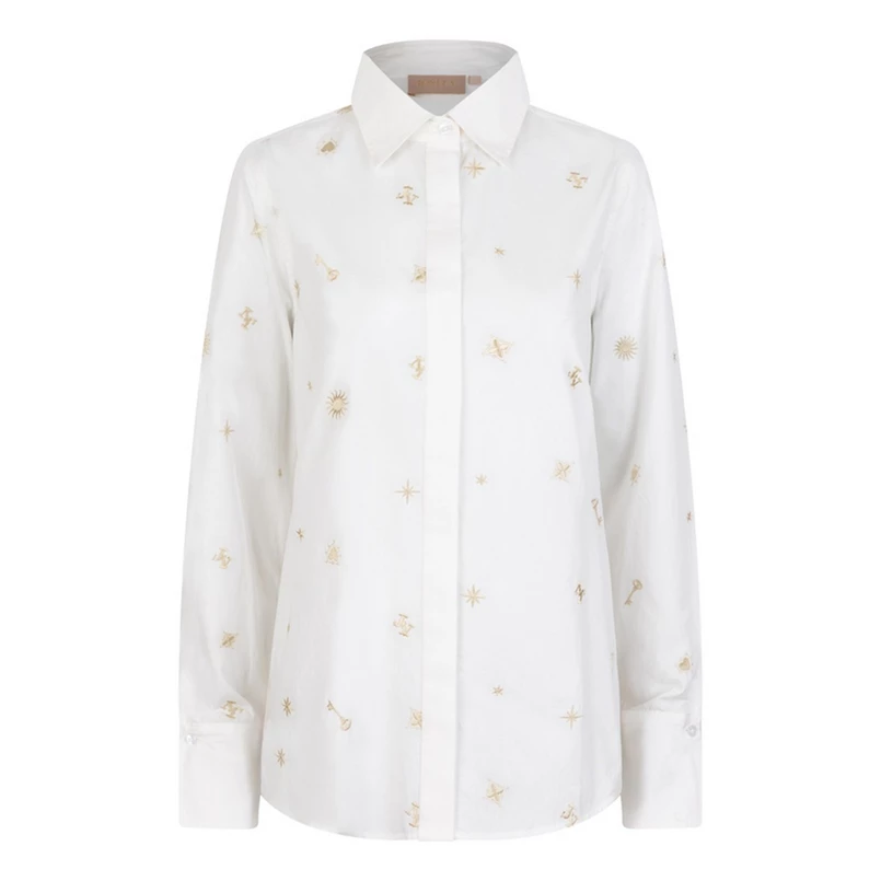 Josh V Dames blouse met broidery Off-white