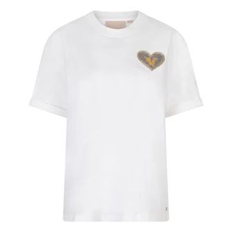 Josh V Dames t-shirt met kleine opdruk Off-white