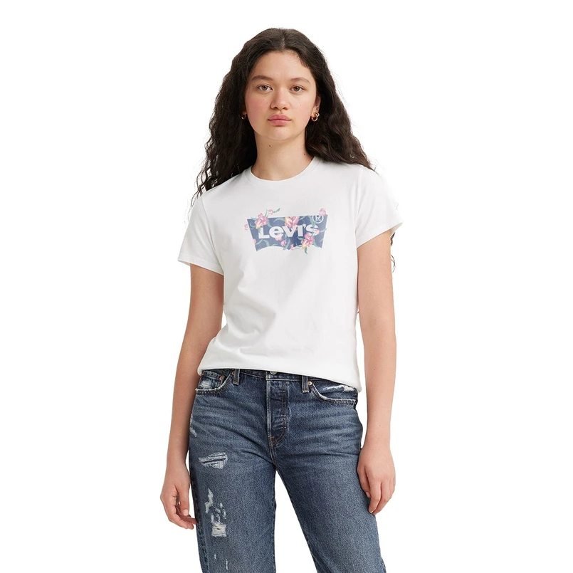 Levi's dames tshirt met logo print Wit