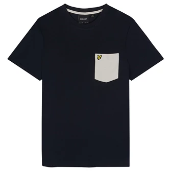 Lyle & Scott Heren Contrast Pocket T-Shirt Navy