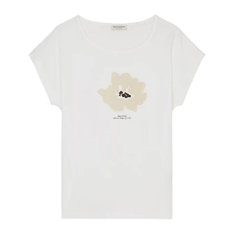 Marc O'Polo Dames T-shirt 403206751377 Wit dessin