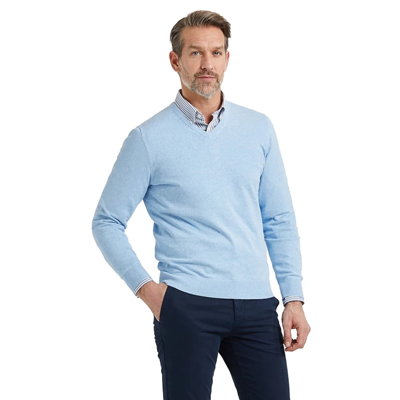 Mc. Gregor Heren V-neck sweater Bleu