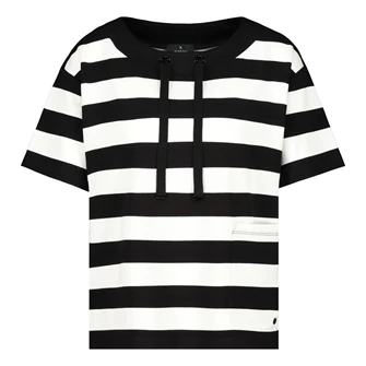 Monari Dames T-shirt 408868 Zwart dessin