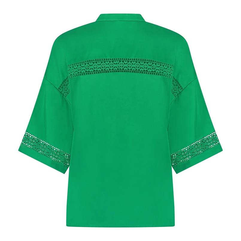 Nukus dames blouse in satijn Groen
