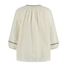 Nukus dames blouse met embroidery Off-white