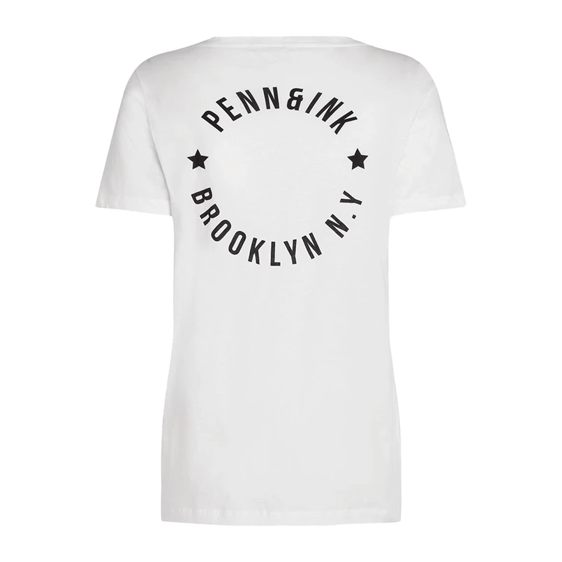 Penn & Ink Dames T-shirt S24F1429 Wit