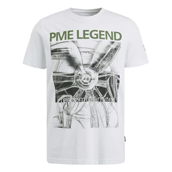 PME Legend Heren T-shirt PTSS2402579 Wit dessin