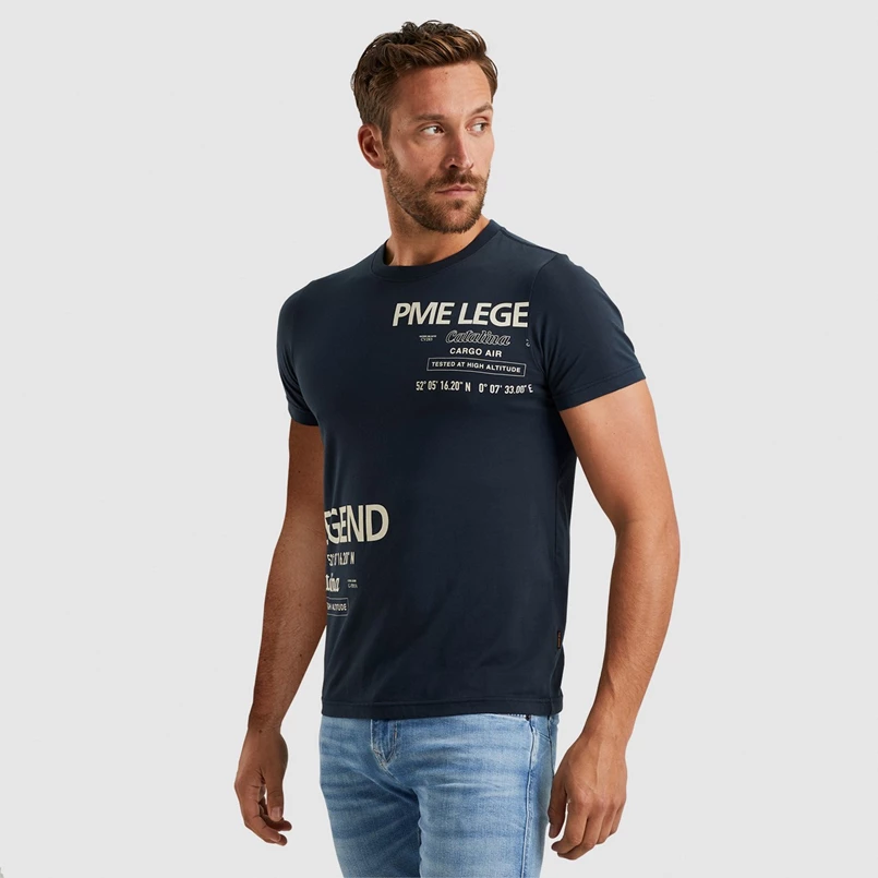 PME Legend Heren T-shirt Ptss2403594 Navy