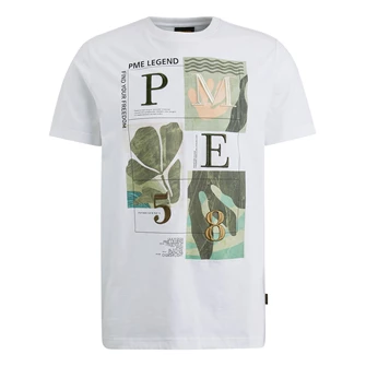PME Legend Heren T-shirt PTSS2404563 Wit dessin