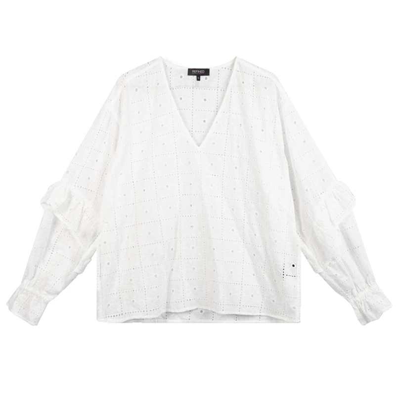Refined Department dames embroidery blouse Off-white