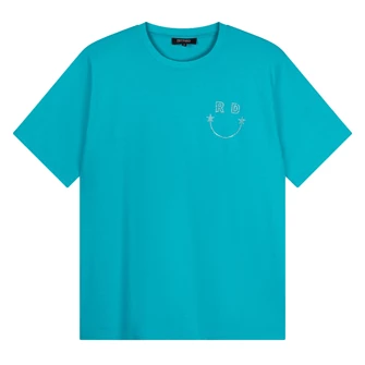 Refined Department dames t-shirt met logo Aqua