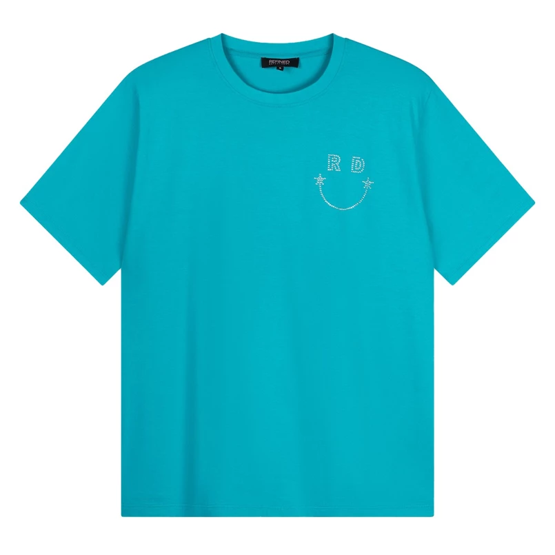 Refined Department dames t-shirt met logo Aqua