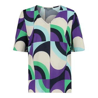 Sanne Dames blouse V-hals golven Diverse kleuren