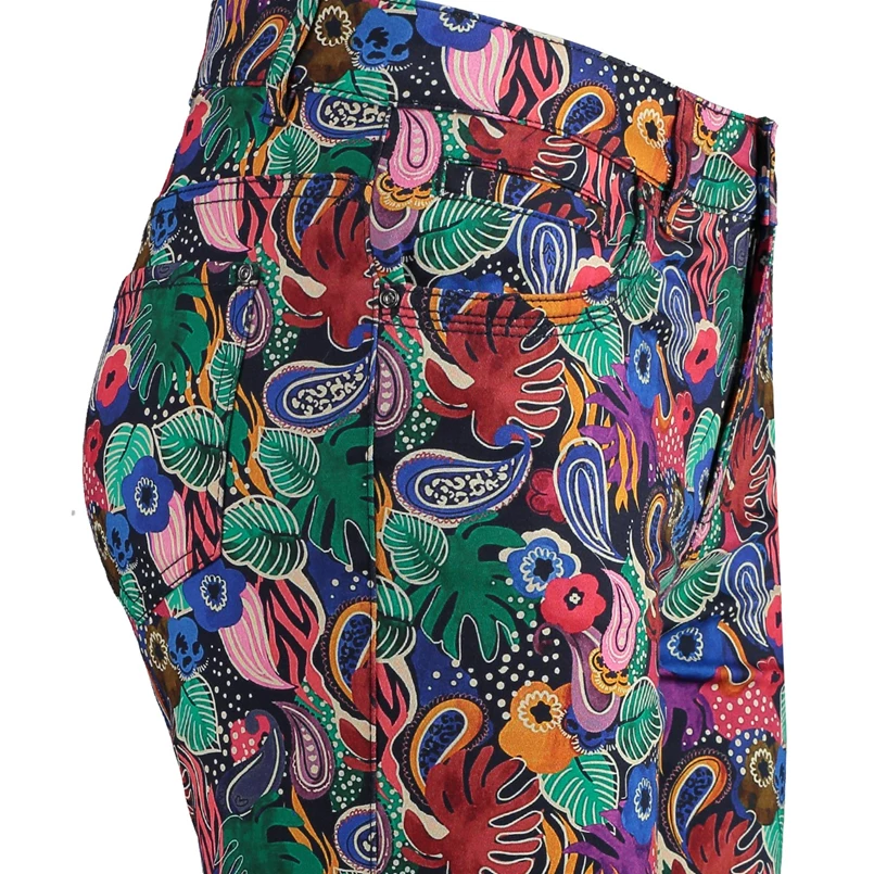 Sanne Dames broek bloem dessin # PS 72 cm Diverse kleuren