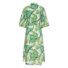 Smashed Lemon dames blouse jurk met palm print Groen dessin