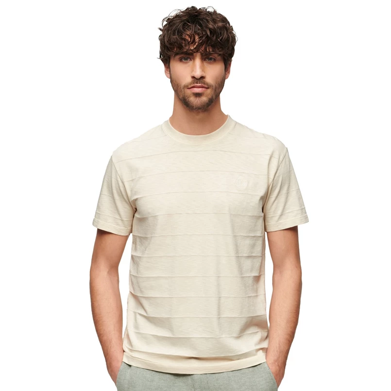 Superdry Heren Organic Cotton Vintage Texture T-Shirt Zand