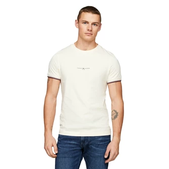 Tommy Hilfiger Heren TOMMY LOGO TIPPED TEE Beige